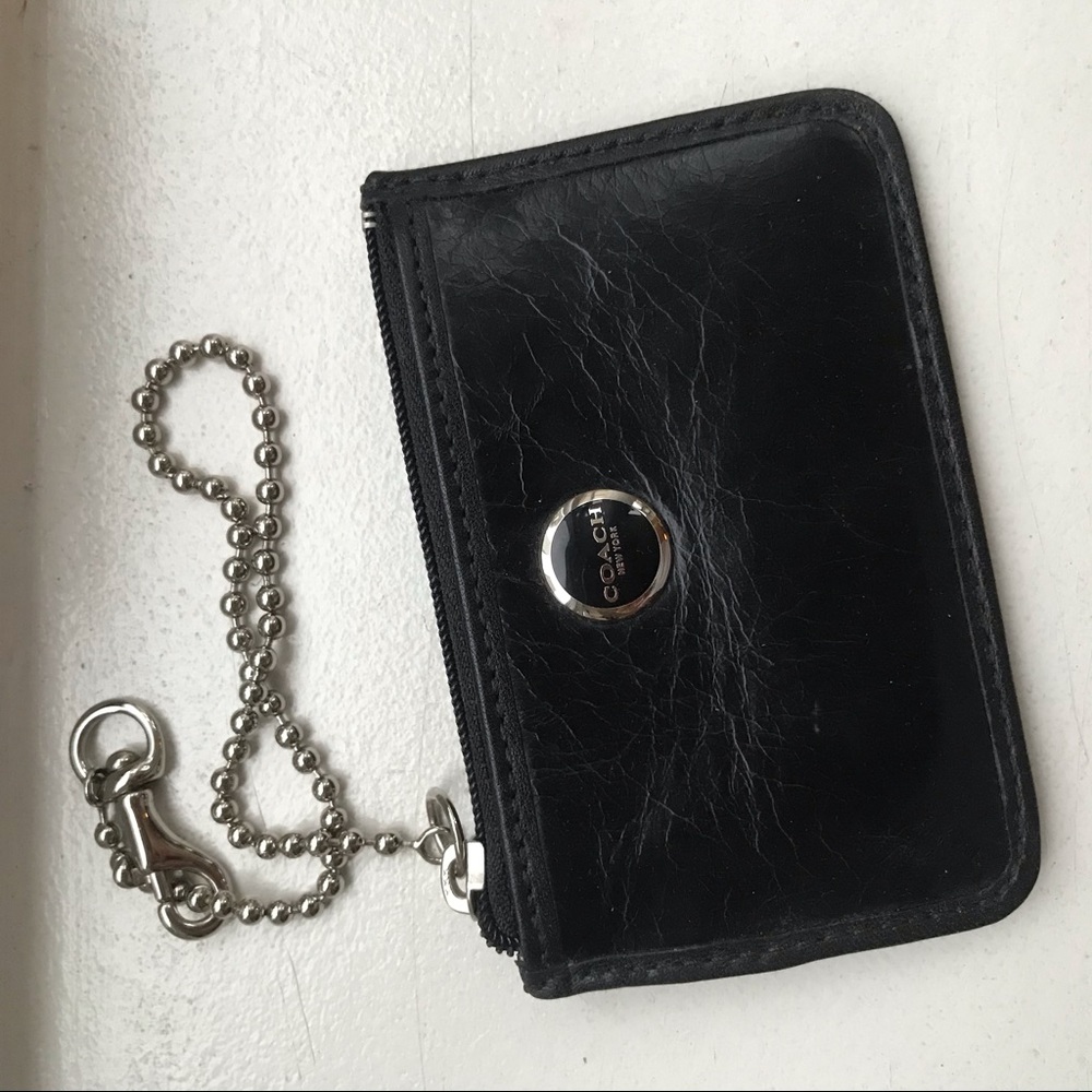 Coach Black Leather Coin Purse